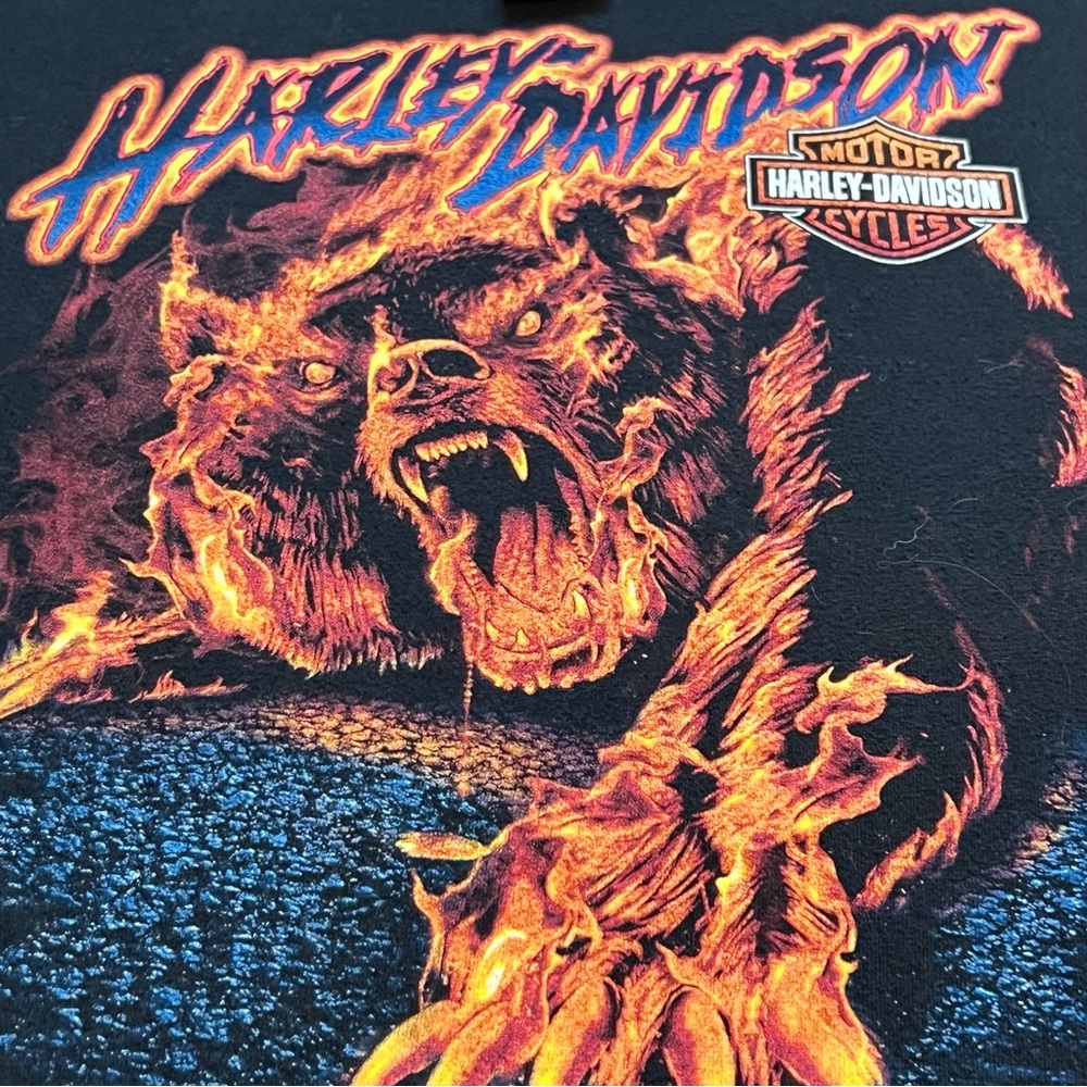 Harley Davidson Motorcycle Flame Bear Fire Grand Cayman, Cayman Island Shirt XL - Picture 11 of 11